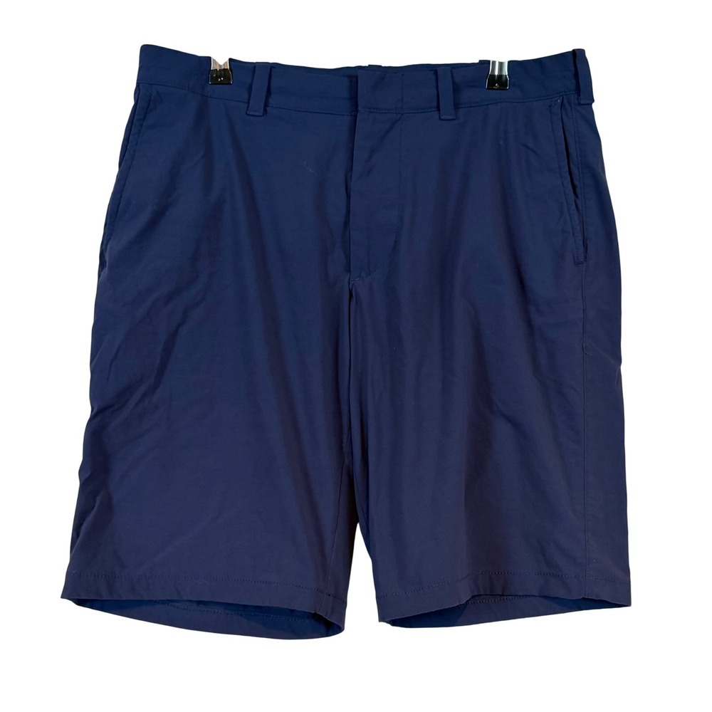 J.Crew Men Navy Blue Tech Performance Shorts Size 31 Stretch Nylon Blend Classic